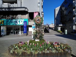 シンボル花壇の植え込み完了